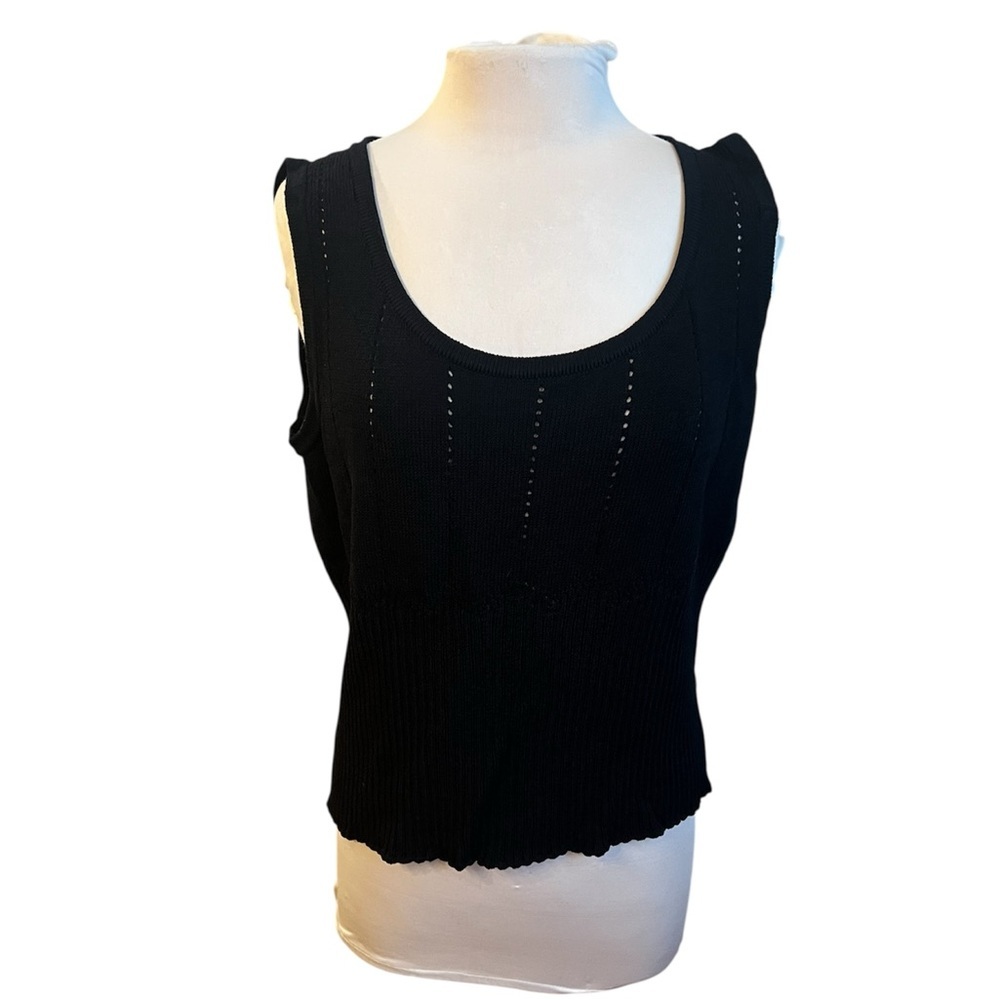St. John Sport Sleeveless Wool Shell Tank Top - Large